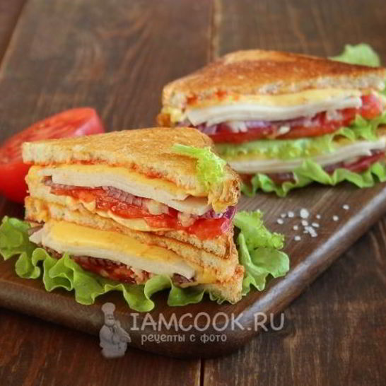 Рецепт сэндвича с ветчиной и сыром