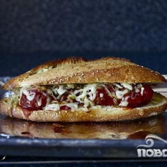 Рецепт сэндвичи с фрикадельками, сыром и луком