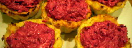 картофельные тарталетки с селедкой в мини шубке. Шаг 7