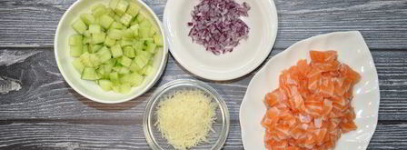 тарталетки из отрубей с салатом из семги. Шаг 2