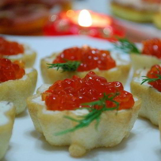Рецепт тарталеток с икрой и творожным сыром