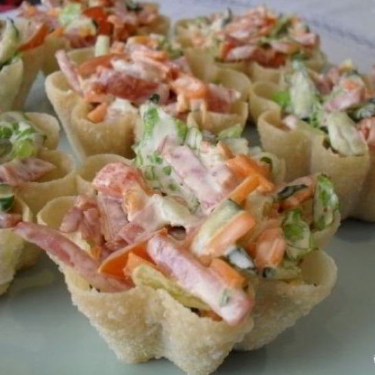 Рецепт тарталеток с корейской морковью