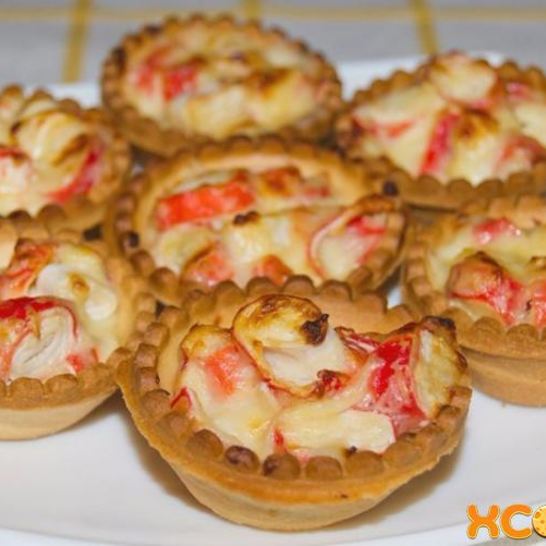 Рецепт тарталеток с крабовыми палочками и сыром