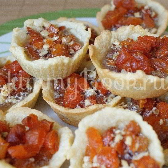 Рецепт тарталеток с курагой и орехами