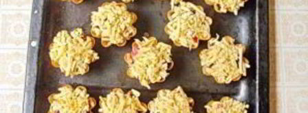 тарталетки с мясом, фруктами и сыром. Шаг 5