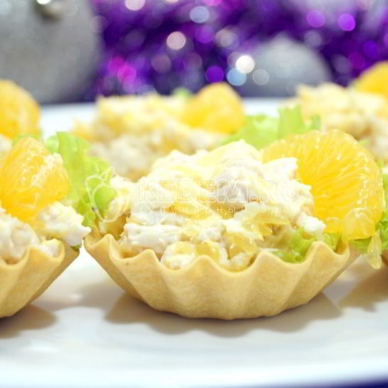 Рецепт тарталеток с салатома мандаринового рая