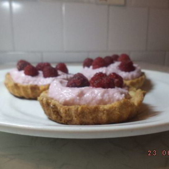 Рецепт тарталеток с творожной начинкой и малиной