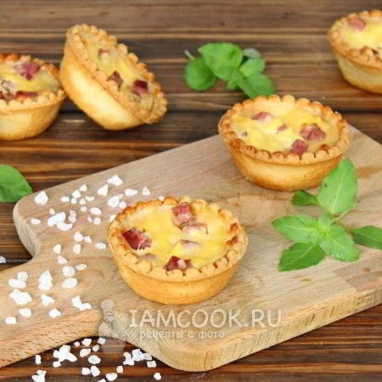 Рецепт тарталеток с ветчиной и сыром