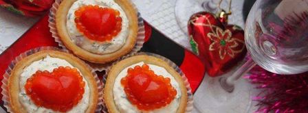 закуска в тарталетках с несладкой начинкой для влюбленных. Шаг 8