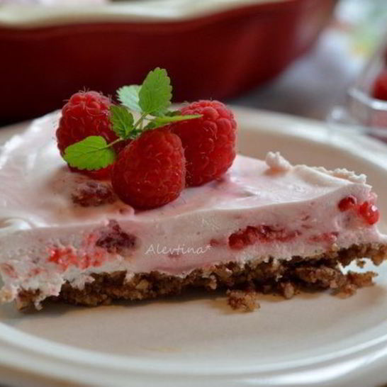 Рецепт легкого малинового тарта