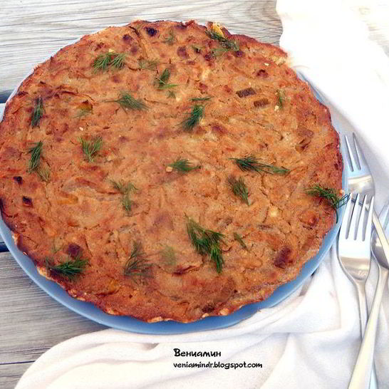 Рецепт тарта с карамелизованным луком и рикоттой