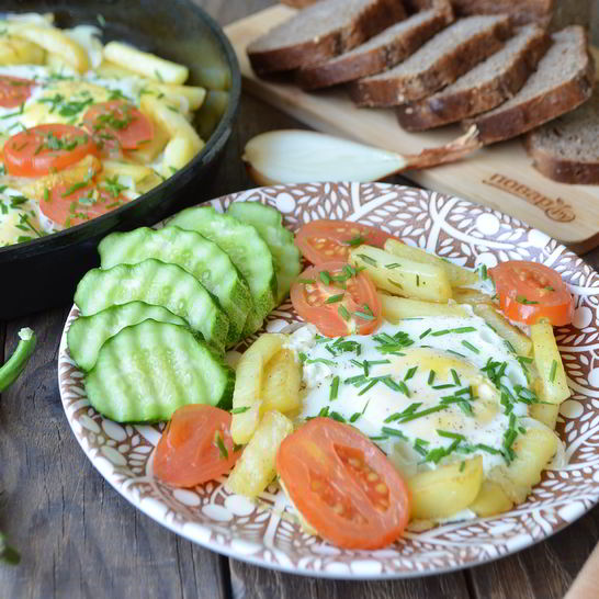 Рецепт деревенской яичницы