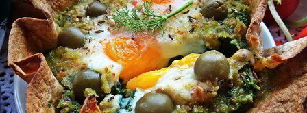 глазунья, запеченная в шпинате. Шаг 11