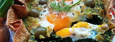 глазунья, запеченная в шпинате. Шаг 14