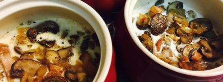 яичница с грибами, грудинкой и овощами. Шаг 8