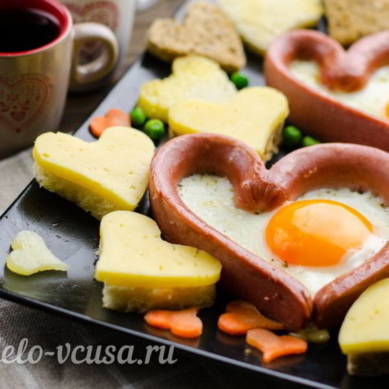 Рецепт яичницы сердце