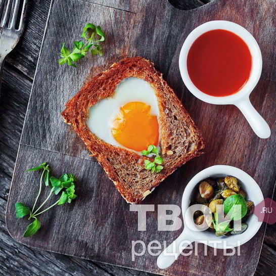 Рецепт яичницы в хлебе