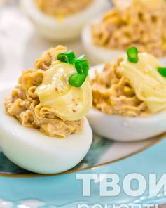 Яйца с печенью трески