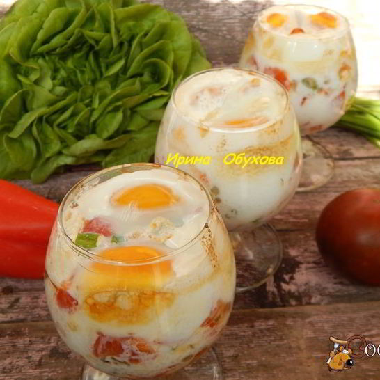 Рецепт яиц, запеченных в стакане