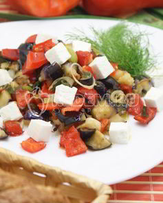 Закуска из баклажан с перцем и сыром