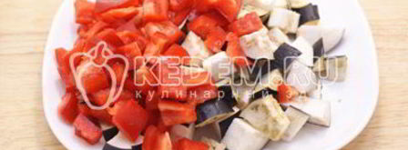 закуска из баклажан с перцем и сыром. Шаг 3