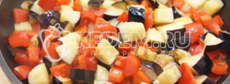 закуска из баклажан с перцем и сыром. Шаг 4