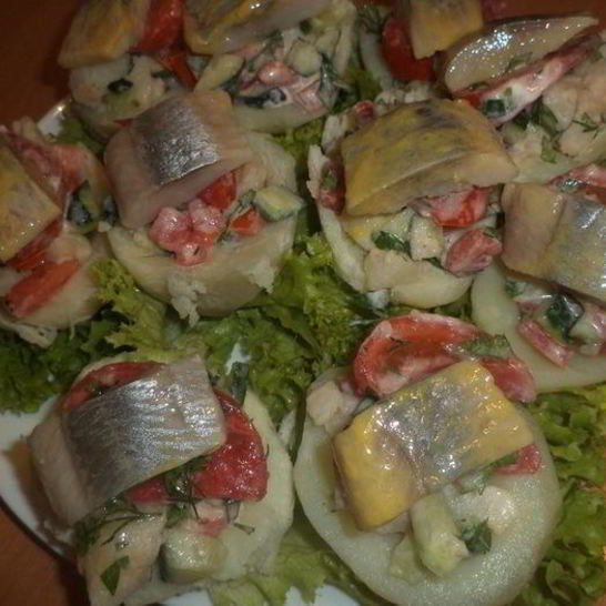 Рецепт закуски из картофеля с селедкой