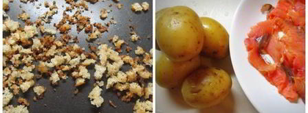 закуска из молодого картофеля с копченой горбушей. Шаг 2