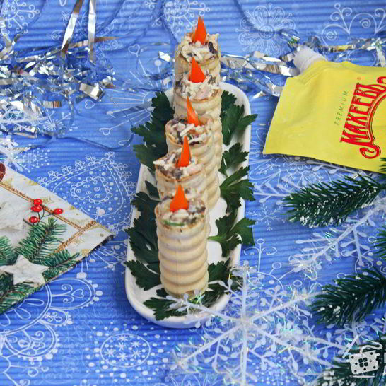 Рецепт закуски новогодние свечи