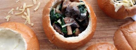 булочка-жюльен из шампиньонов и шпината. Шаг 4