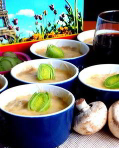 Сливочный жульен с ветчиной и грибами