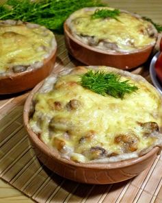 Жульен с грибами и сметаной