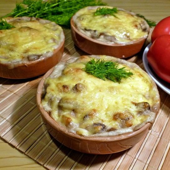 Рецепт жульена с грибами и сметаной