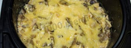 жульен в мультиварке с курицей и грибами. Шаг 16