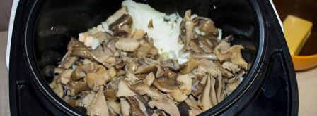 жульен в мультиварке с курицей и грибами. Шаг 7